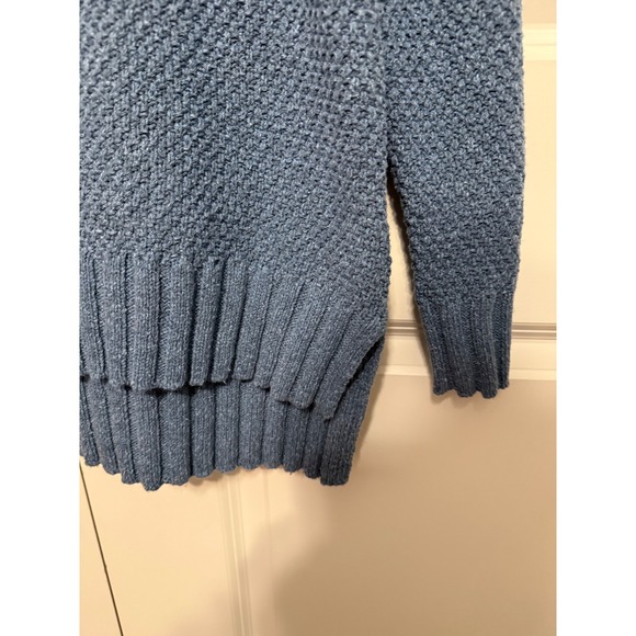 Patagonia Women's Blue Textured Knit Turtleneck Sweater XS Recycled Cotton/Poly - Picture 2 of 8